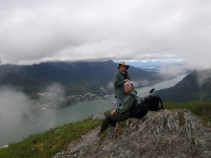 into the clouds, hike to Mt. Roberts...